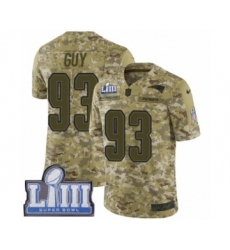 Men's Nike New England Patriots #93 Lawrence Guy Limited Camo 2018 Salute to Service Super Bowl LIII Bound NFL Jersey