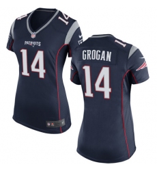 Women's Nike New England Patriots #14 Steve Grogan Game Navy Blue Team Color NFL Jersey