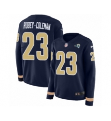 Women's Nike Los Angeles Rams #23 Nickell Robey-Coleman Limited Navy Blue Therma Long Sleeve NFL Jersey
