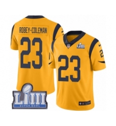 Youth Nike Los Angeles Rams #23 Nickell Robey-Coleman Limited Gold Rush Vapor Untouchable Super Bowl LIII Bound NFL Jersey