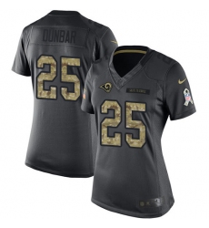 Women's Nike Los Angeles Rams #25 Lance Dunbar Limited Black 2016 Salute to Service NFL Jersey