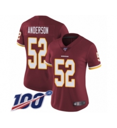 Women's Washington Redskins #52 Ryan Anderson Burgundy Red Team Color Vapor Untouchable Limited Player 100th Season Football Jersey