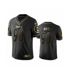 Men's Pittsburgh Steelers #90 T. J. Watt Limited Black Golden Edition Football Jersey Men's Pittsburgh Steelers #90 T. J. Watt Limited Black Golden Edition Football Jersey