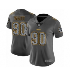 Women's Pittsburgh Steelers #90 T. J. Watt Limited Gray Static Fashion Football Jersey Women's Pittsburgh Steelers #90 T. J. Watt Limited Gray Static Fashion Football Jersey
