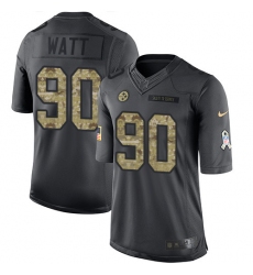 Youth Nike Pittsburgh Steelers #90 T. J. Watt Limited Black 2016 Salute to Service NFL Jersey Youth Nike Pittsburgh Steelers #90 T. J. Watt Limited Black 2016 Salute to Service NFL Jersey