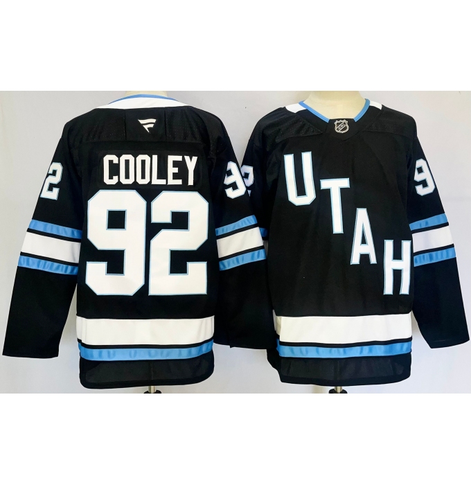 Men's Utah Hockey Club #92 Logan Cooley Navy 2024-25 Stitched Jersey