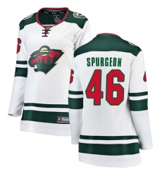 Women's Minnesota Wild #46 Jared Spurgeon Authentic White Away Fanatics Branded Breakaway NHL Jersey