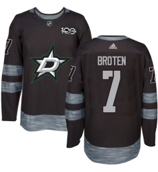 Men's Adidas Dallas Stars #7 Neal Broten Authentic Black 1917-2017 100th Anniversary NHL Jersey
