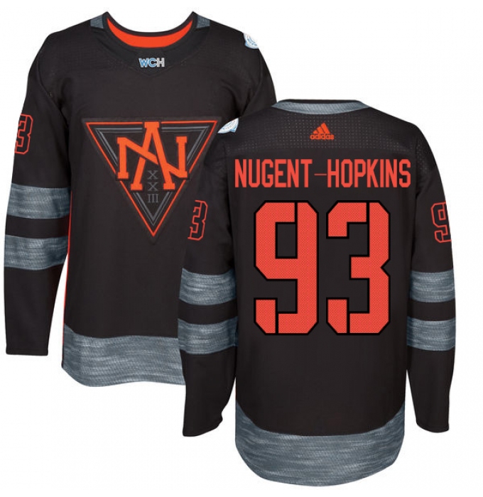 Youth Adidas Team North America #93 Ryan Nugent-Hopkins Authentic Black Away 2016 World Cup of Hockey Jersey