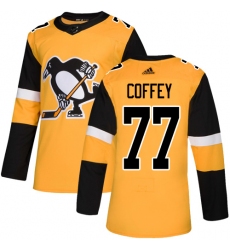 Youth Adidas Pittsburgh Penguins #77 Paul Coffey Authentic Gold Alternate NHL Jersey