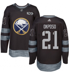 Men's Adidas Buffalo Sabres #21 Kyle Okposo Authentic Black 1917-2017 100th Anniversary NHL Jersey