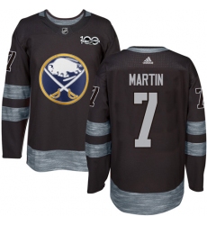 Men's Adidas Buffalo Sabres #7 Rick Martin Premier Black 1917-2017 100th Anniversary NHL Jersey