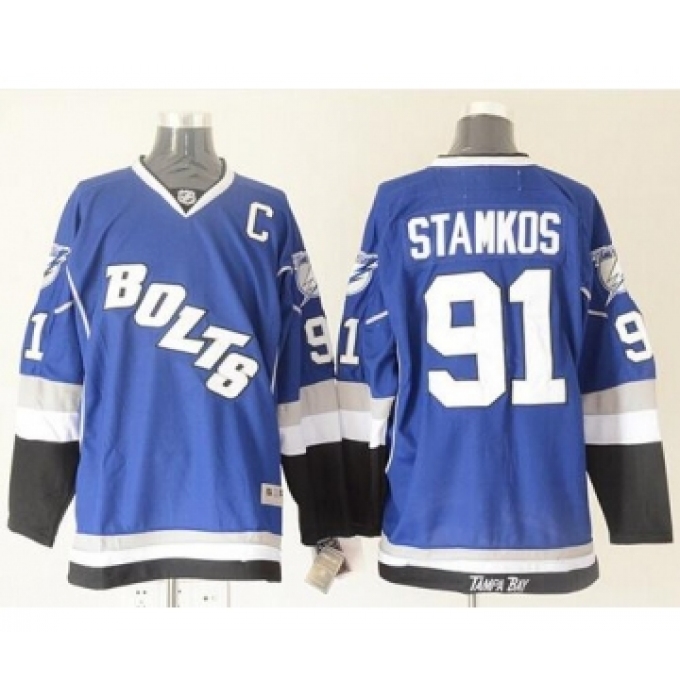 Men's Tampa Bay Lightning #91 Steven Stamkos Blue Third Stitched NHL Jersey