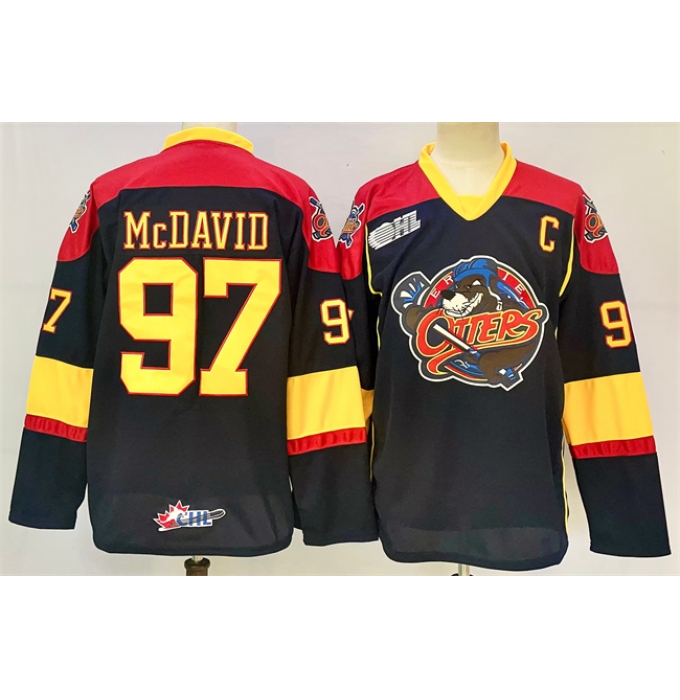 Men's Edmonton Oilers #97 Connor McDavid Black 2024-25 With C Heritage Classic Primegreen Stitched Jersey