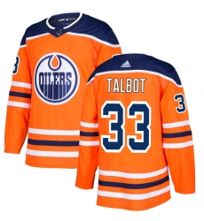 Men's Adidas Edmonton Oilers #33 Cam Talbot Premier Orange Home NHL Jersey