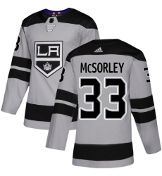 Men's Adidas Los Angeles Kings #33 Marty Mcsorley Premier Gray Alternate NHL Jersey