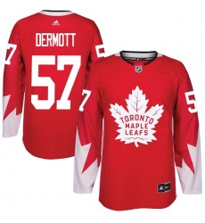Men's Adidas Toronto Maple Leafs #57 Travis Dermott Premier Red Alternate NHL Jersey