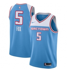 Women's Nike Sacramento Kings #5 De'Aaron Fox Swingman Blue NBA Jersey - 2018 19 City Edition