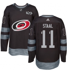 Men's Adidas Carolina Hurricanes #11 Jordan Staal Authentic Black 1917-2017 100th Anniversary NHL Jersey