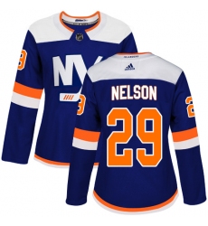 Women's Adidas New York Islanders #29 Brock Nelson Premier Blue Alternate NHL Jersey