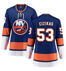 Women's New York Islanders #53 Casey Cizikas Fanatics Branded Royal Blue Home Breakaway NHL Jersey