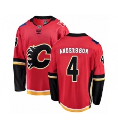 Men's Calgary Flames #4 Rasmus Andersson Authentic Red Home Fanatics Branded Breakaway NHL Jersey