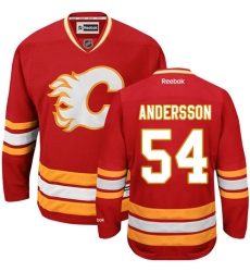 Men's Reebok Calgary Flames #54 Rasmus Andersson Authentic Red Third NHL Jersey