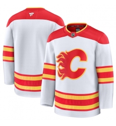 Men's Calgary Flames Blank White 2024-25 Away Stitched Hockey Jersey