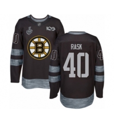 Men's Boston Bruins #40 Tuukka Rask Authentic Black 1917-2017 100th Anniversary 2019 Stanley Cup Final Bound Hockey Jersey
