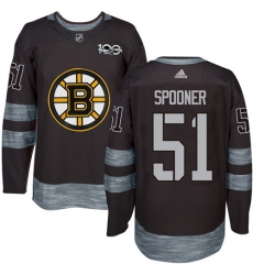 Men's Adidas Boston Bruins #51 Ryan Spooner Premier Black 1917-2017 100th Anniversary NHL Jersey