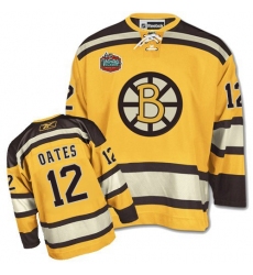 Men's Reebok Boston Bruins #12 Adam Oates Authentic Gold Winter Classic NHL Jersey