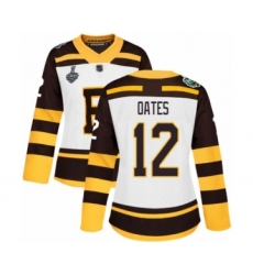 Women's Boston Bruins #12 Adam Oates Authentic White Winter Classic 2019 Stanley Cup Final Bound Hockey Jersey