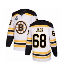 Youth Boston Bruins #68 Jaromir Jagr Authentic White Away 2019 Stanley Cup Final Bound Hockey Jersey