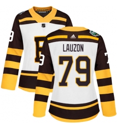 Women's Adidas Boston Bruins #79 Jeremy Lauzon Authentic White 2019 Winter Classic NHL Jersey