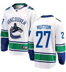 Youth Vancouver Canucks #27 Ben Hutton Fanatics Branded White Away Breakaway NHL Jersey