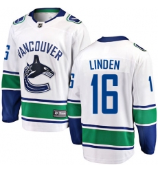 Youth Vancouver Canucks #16 Trevor Linden Fanatics Branded White Away Breakaway NHL Jersey