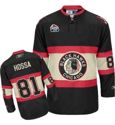 Men's Reebok Chicago Blackhawks #81 Marian Hossa Premier Black Winter Classic NHL Jersey