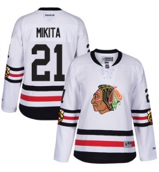 Women's Reebok Chicago Blackhawks #21 Stan Mikita Authentic White 2017 Winter Classic NHL Jersey
