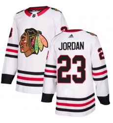 Youth Adidas Chicago Blackhawks #23 Michael Jordan Authentic White Away NHL Jersey
