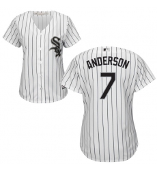 Women's Majestic Chicago White Sox #7 Tim Anderson Replica White Home Cool Base MLB Jersey