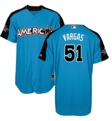 Youth Majestic Kansas City Royals #51 Jason Vargas Replica Blue American League 2017 MLB All-Star MLB Jersey