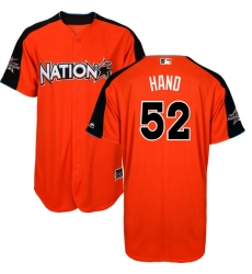 Men's Majestic San Diego Padres #52 Brad Hand Authentic Orange National League 2017 MLB All-Star MLB Jersey