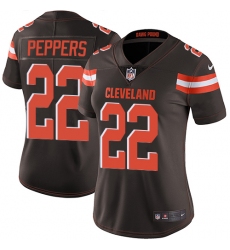 Women's Nike Cleveland Browns #22 Jabrill Peppers Brown Team Color Vapor Untouchable Limited Player NFL Jersey