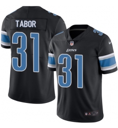 Men's Nike Detroit Lions #31 Teez Tabor Limited Black Rush Vapor Untouchable NFL Jersey
