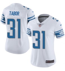 Women Nike Detroit Lions #31 Teez Tabor White Vapor Untouchable Limited Player NFL Jersey