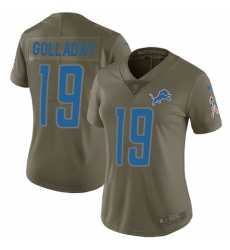 Women's Nike Detroit Lions #19 Kenny Golladay Limited Olive 2017 Salute to Service NFL Jersey