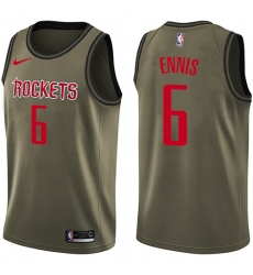 Men's Nike Houston Rockets #6 Tyler Ennis Swingman Green Salute to Service NBA Jersey