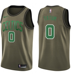 Youth Nike Boston Celtics #0 Jayson Tatum Swingman Green Salute to Service NBA Jersey