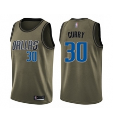 Youth Dallas Mavericks #30 Seth Curry Swingman Green Salute to Service Basketball Jersey