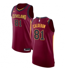 Men's Nike Cleveland Cavaliers #81 Jose Calderon Authentic Maroon Road NBA Jersey - Icon Edition